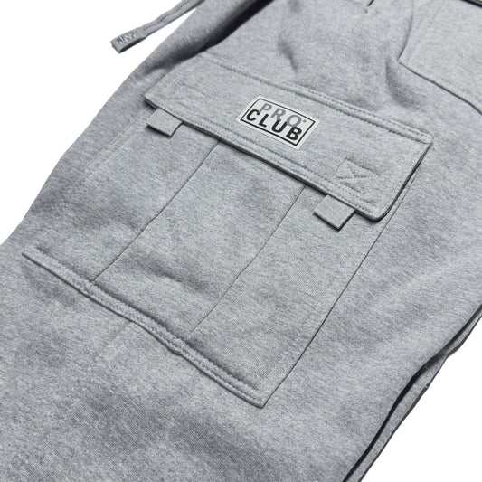Pro Club Heavyweight Heather Grey Cargo Sweatpants