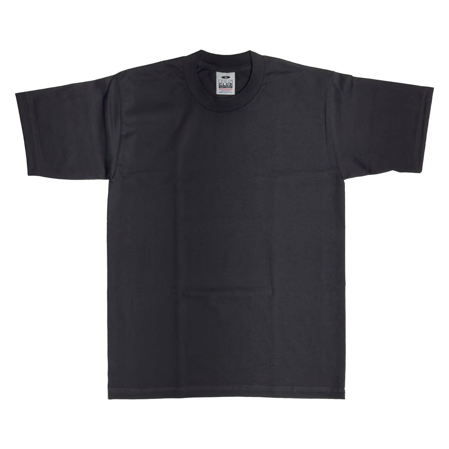 Pro Club Men’s Heavyweight Cotton Crew Neck T-Shirt Black