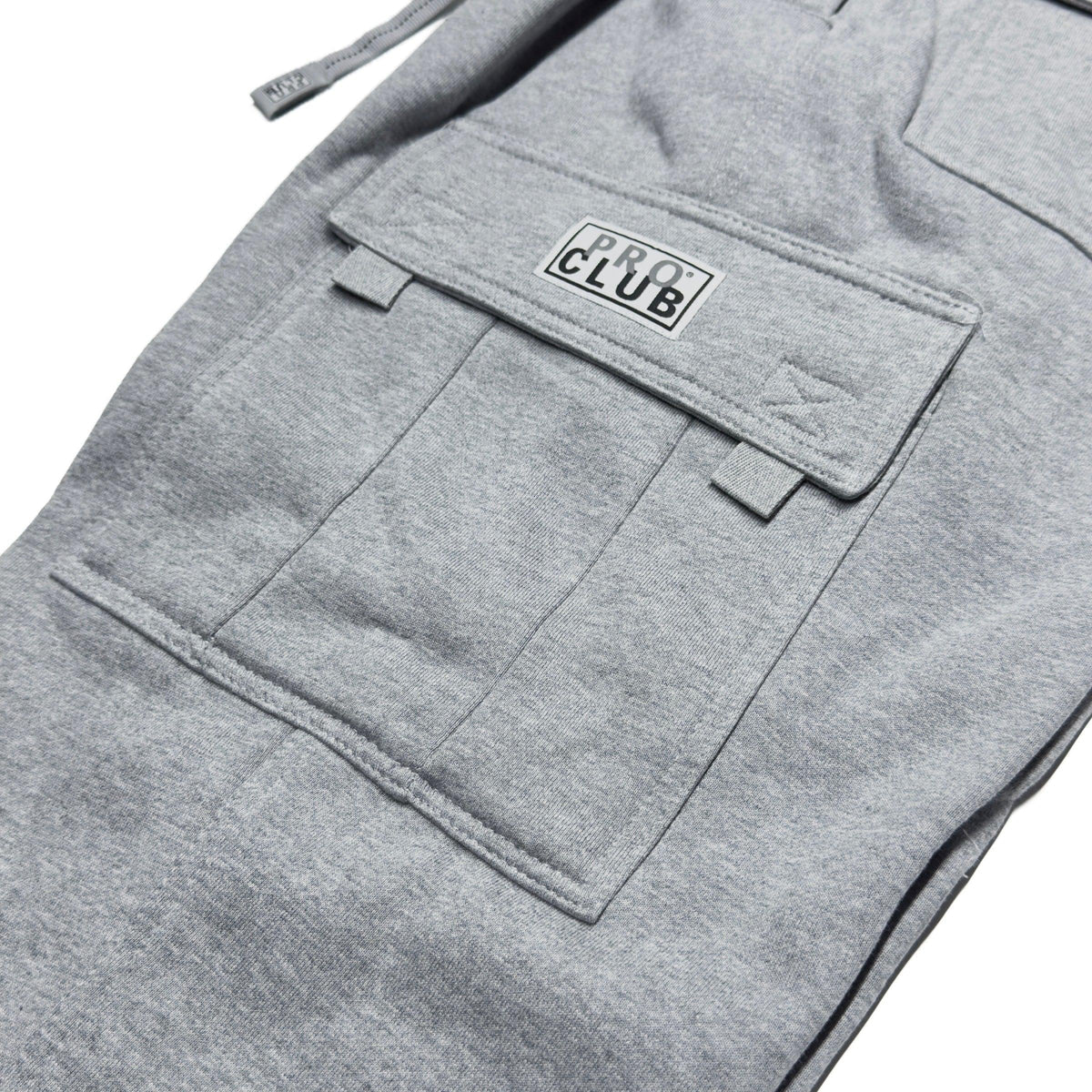 Pro Club Heavyweight Heather Grey Cargo Sweatpants